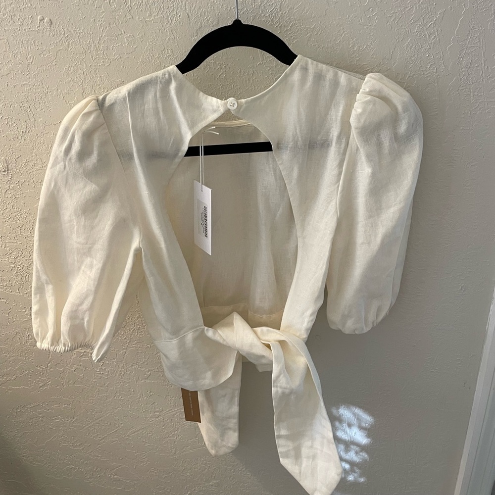 Ivory white backless reformation top